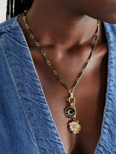 Foundrae 18-karat Gold And Enamel Multi-stone Necklace | Thumbnail 2 Foundrae 18-karat Gold And Enamel Multi-stone Necklace | Thumbnail 2