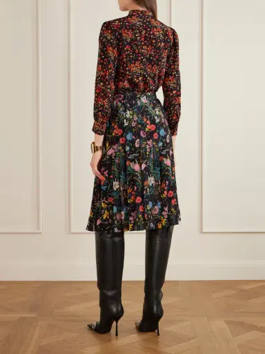 Gucci Pleated Printed Silk Skirt | Thumbnail 3 Gucci Pleated Printed Silk Skirt | Thumbnail 3