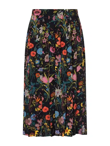 Gucci Pleated Printed Silk Skirt | Thumbnail 1 Gucci Pleated Printed Silk Skirt | Thumbnail 1