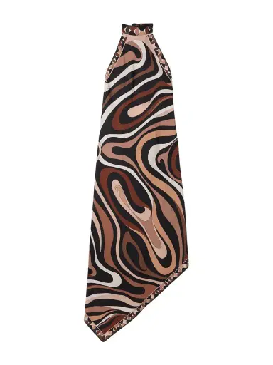PUCCI Marmo Asymmetric Printed Silk-twill Halterneck Dress | Thumbnail 1 PUCCI Marmo Asymmetric Printed Silk-twill Halterneck Dress | Thumbnail 1