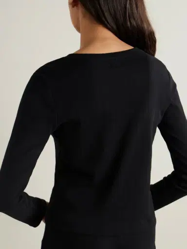 LESET Pointelle-knit Cotton Cardigan | Thumbnail 4 LESET Pointelle-knit Cotton Cardigan | Thumbnail 4
