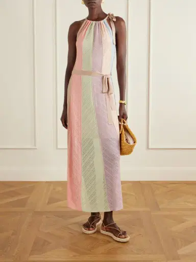 Zimmermann Mahon Splice Halter Mesh Midi Dress | Thumbnail 2 Zimmermann Mahon Splice Halter Mesh Midi Dress | Thumbnail 2