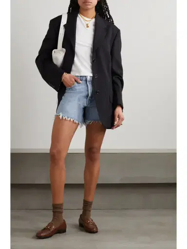 AGOLDE Parker Long Distressed Organic Denim Shorts | Thumbnail 2 AGOLDE Parker Long Distressed Organic Denim Shorts | Thumbnail 2