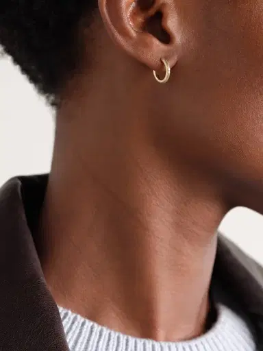 Yvonne Léon 9-karat Gold Diamond Hoop Earrings | Thumbnail 2 Yvonne Léon 9-karat Gold Diamond Hoop Earrings | Thumbnail 2