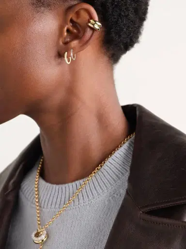 Yvonne Léon 9-karat Gold Diamond Hoop Earrings | Thumbnail 4 Yvonne Léon 9-karat Gold Diamond Hoop Earrings | Thumbnail 4