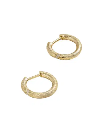 Yvonne Léon 9-karat Gold Diamond Hoop Earrings | Thumbnail 1 Yvonne Léon 9-karat Gold Diamond Hoop Earrings | Thumbnail 1
