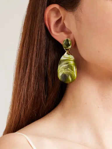 Dinosaur Designs River Rock Large Gold-tone Resin Earrings | Thumbnail 2 Dinosaur Designs River Rock Large Gold-tone Resin Earrings | Thumbnail 2