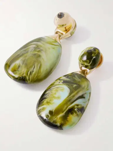 Dinosaur Designs River Rock Large Gold-tone Resin Earrings | Thumbnail 3 Dinosaur Designs River Rock Large Gold-tone Resin Earrings | Thumbnail 3