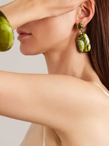 Dinosaur Designs River Rock Large Gold-tone Resin Earrings | Thumbnail 4 Dinosaur Designs River Rock Large Gold-tone Resin Earrings | Thumbnail 4