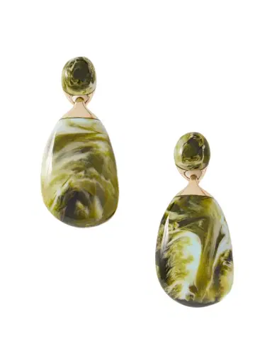 Dinosaur Designs River Rock Large Gold-tone Resin Earrings | Thumbnail 1 Dinosaur Designs River Rock Large Gold-tone Resin Earrings | Thumbnail 1