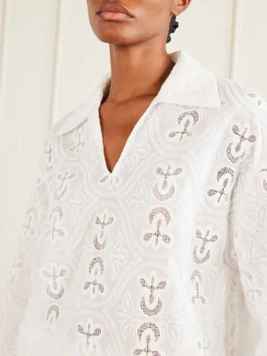 Tove Leighton Floral-embroidered Cotton-blend Blouse | Thumbnail 4 Tove Leighton Floral-embroidered Cotton-blend Blouse | Thumbnail 4
