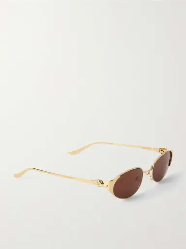 Cartier Eyewear Panthère De Cartier Oval-frame Gold-tone Sunglasses | Thumbnail 3 Cartier Eyewear Panthère De Cartier Oval-frame Gold-tone Sunglasses | Thumbnail 3