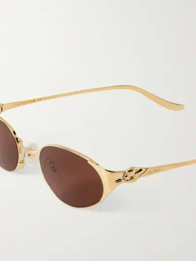 Cartier Eyewear Panthère De Cartier Oval-frame Gold-tone Sunglasses | Thumbnail 5 Cartier Eyewear Panthère De Cartier Oval-frame Gold-tone Sunglasses | Thumbnail 5
