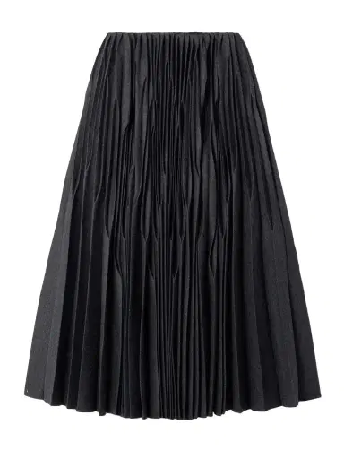 Alaïa Pleated Wool Midi Skirt | Thumbnail 1 Alaïa Pleated Wool Midi Skirt | Thumbnail 1
