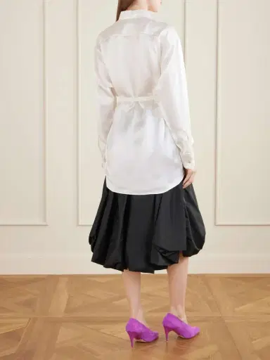 Balenciaga Tie-detailed Crystal-embellished Silk-blend Satin Blouse | Thumbnail 3 Balenciaga Tie-detailed Crystal-embellished Silk-blend Satin Blouse | Thumbnail 3