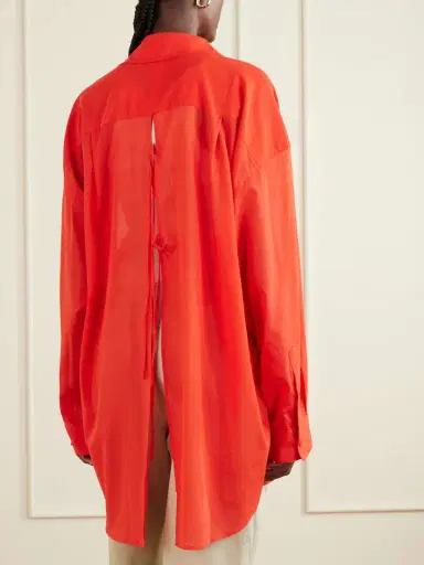 The Frankie Shop Melia Open-back Cotton Shirt | Thumbnail 3 The Frankie Shop Melia Open-back Cotton Shirt | Thumbnail 3