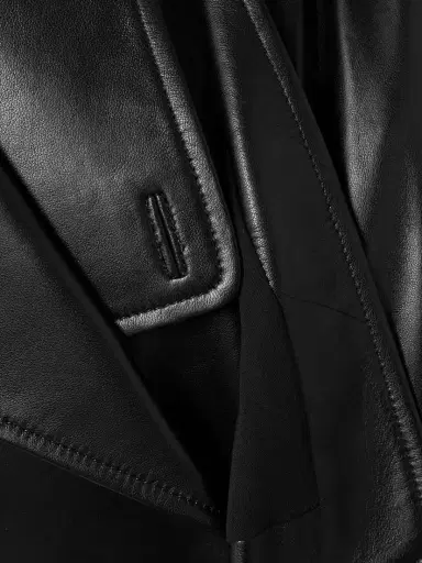 Nour Hammour Hatti Cropped Belted Leather Jacket | Thumbnail 5 Nour Hammour Hatti Cropped Belted Leather Jacket | Thumbnail 5