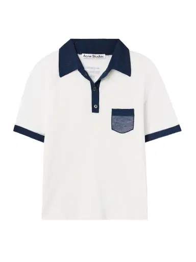 Acne Studios Color-block Lyocell And Wool-blend Jersey Polo Shirt | Thumbnail 1 Acne Studios Color-block Lyocell And Wool-blend Jersey Polo Shirt | Thumbnail 1