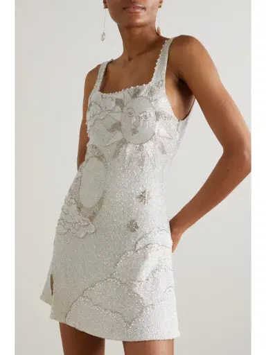 Clio Peppiatt Lucina Embellished Stretch-mesh Mini Dress | Thumbnail 3 Clio Peppiatt Lucina Embellished Stretch-mesh Mini Dress | Thumbnail 3