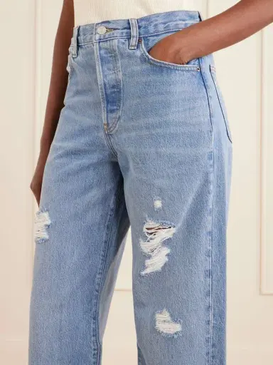 Frame The Loose Distressed Low-rise Wide-leg Jeans | Thumbnail 5 Frame The Loose Distressed Low-rise Wide-leg Jeans | Thumbnail 5