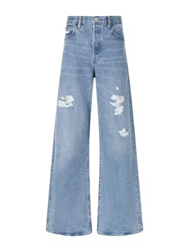 Frame The Loose Distressed Low-rise Wide-leg Jeans | Thumbnail 1 Frame The Loose Distressed Low-rise Wide-leg Jeans | Thumbnail 1