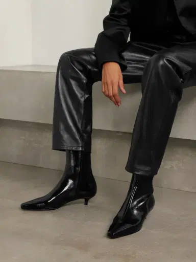 TOTEME Glossed-leather Ankle Boots | Thumbnail 2 TOTEME Glossed-leather Ankle Boots | Thumbnail 2