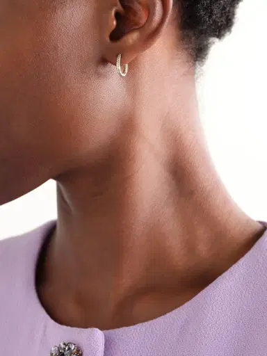 Yvonne Léon 9-karat Yellow And White Gold Diamond Hoop Earrings | Thumbnail 2 Yvonne Léon 9-karat Yellow And White Gold Diamond Hoop Earrings | Thumbnail 2