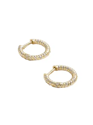 Yvonne Léon 9-karat Yellow And White Gold Diamond Hoop Earrings | Thumbnail 1 Yvonne Léon 9-karat Yellow And White Gold Diamond Hoop Earrings | Thumbnail 1