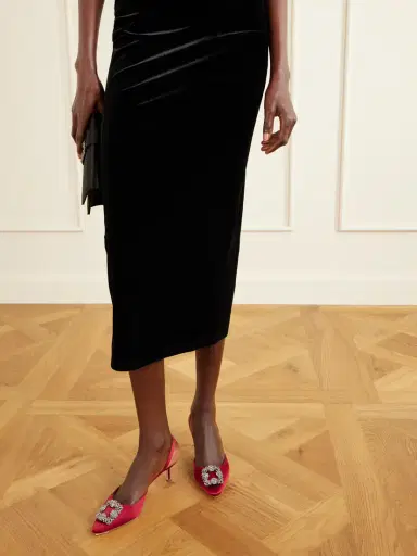 Manolo Blahnik Hangisli 50 Embellished Satin Slingback Pumps | Thumbnail 2 Manolo Blahnik Hangisli 50 Embellished Satin Slingback Pumps | Thumbnail 2