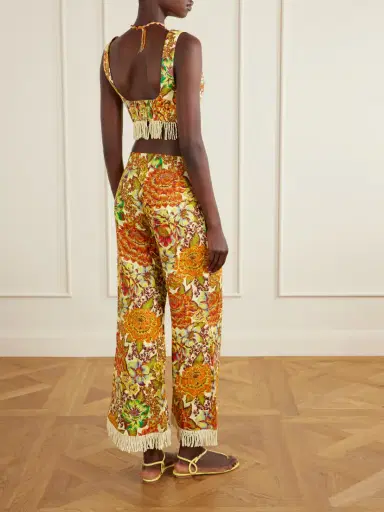 ALÉMAIS Lana Fringed Floral-print Linen Flared Pants | Thumbnail 3 ALÉMAIS Lana Fringed Floral-print Linen Flared Pants | Thumbnail 3