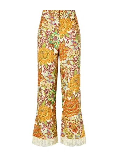 ALÉMAIS Lana Fringed Floral-print Linen Flared Pants | Thumbnail 1 ALÉMAIS Lana Fringed Floral-print Linen Flared Pants | Thumbnail 1