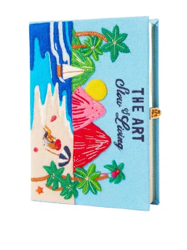 Olympia Le-Tan + Mlle Mouns The Art Of Slow Living Embroidered Appliquéd Canvas Clutch | Thumbnail 1 Olympia Le-Tan + Mlle Mouns The Art Of Slow Living Embroidered Appliquéd Canvas Clutch | Thumbnail 1