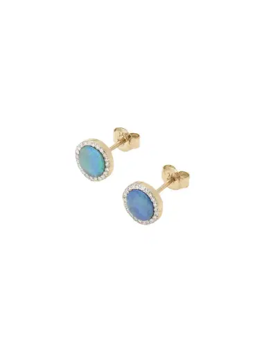 Mateo 14-karat Gold, Opal And Diamond Earrings | Thumbnail 1 Mateo 14-karat Gold, Opal And Diamond Earrings | Thumbnail 1