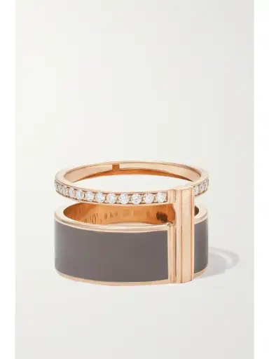 Repossi Berbere 18-karat Rose Gold, Lacquer And Diamond Ring | Thumbnail 3 Repossi Berbere 18-karat Rose Gold, Lacquer And Diamond Ring | Thumbnail 3