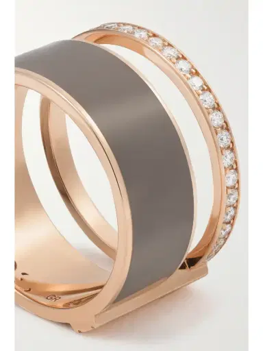 Repossi Berbere 18-karat Rose Gold, Lacquer And Diamond Ring | Thumbnail 4 Repossi Berbere 18-karat Rose Gold, Lacquer And Diamond Ring | Thumbnail 4