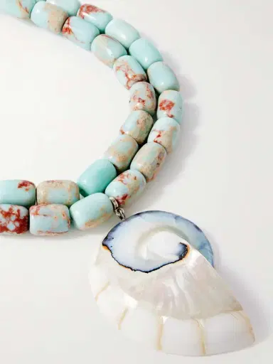 Julietta Nautilus Rhodium-plated, Resin, Agate And Shell Necklace | Thumbnail 4 Julietta Nautilus Rhodium-plated, Resin, Agate And Shell Necklace | Thumbnail 4