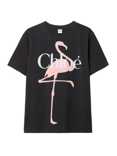 Chloé Printed Organic Cotton-jersey T-shirt | Thumbnail 1 Chloé Printed Organic Cotton-jersey T-shirt | Thumbnail 1