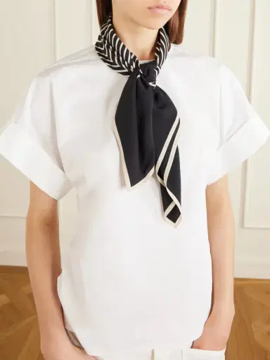 TOTEME Monogram Silk Scarf | Thumbnail 2 TOTEME Monogram Silk Scarf | Thumbnail 2
