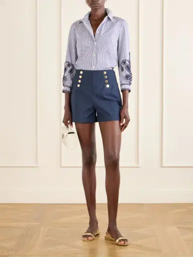 Carolina Herrera Embroidered Striped Cotton-poplin Shirt | Thumbnail 2 Carolina Herrera Embroidered Striped Cotton-poplin Shirt | Thumbnail 2