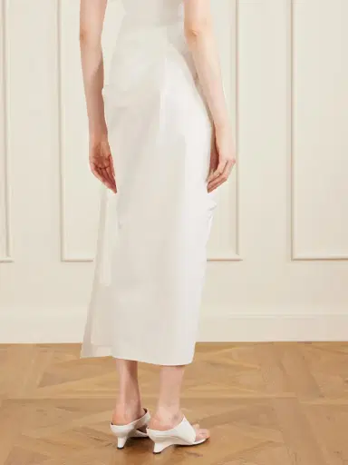 Khaite Shay Tie-detailed Draped Cotton-poplin Wrap Midi Skirt | Thumbnail 4 Khaite Shay Tie-detailed Draped Cotton-poplin Wrap Midi Skirt | Thumbnail 4