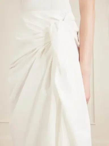 Khaite Shay Tie-detailed Draped Cotton-poplin Wrap Midi Skirt | Thumbnail 5 Khaite Shay Tie-detailed Draped Cotton-poplin Wrap Midi Skirt | Thumbnail 5