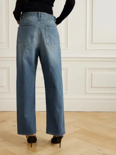 Alaïa Layered Jersey-trimmed Wide-leg Jeans | Thumbnail 3 Alaïa Layered Jersey-trimmed Wide-leg Jeans | Thumbnail 3