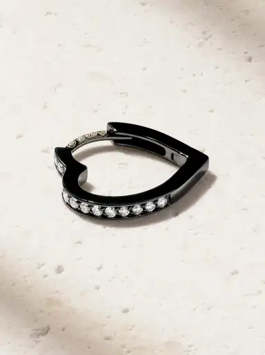 Repossi Antifer Heart Small 18-karat Black Gold Diamond Single Earring | Thumbnail 3 Repossi Antifer Heart Small 18-karat Black Gold Diamond Single Earring | Thumbnail 3