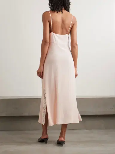 Chloé Lace-trimmed Silk Crepe De Chine Maxi Dress | Thumbnail 3 Chloé Lace-trimmed Silk Crepe De Chine Maxi Dress | Thumbnail 3
