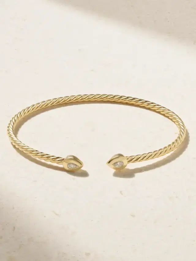 Petite Modern Renaissance® Cablespira® 18-karat Gold Diamond Cuff Petite Modern Renaissance® Cablespira® 18-karat Gold Diamond Cuff