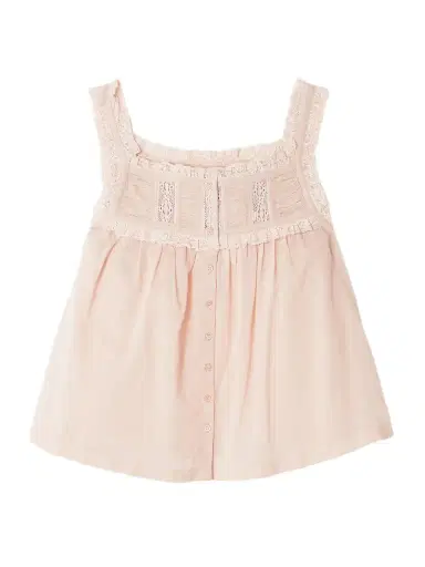DÔEN Fidella Cropped Lace-trimmed Organic Cotton-voile Top | Thumbnail 1 DÔEN Fidella Cropped Lace-trimmed Organic Cotton-voile Top | Thumbnail 1