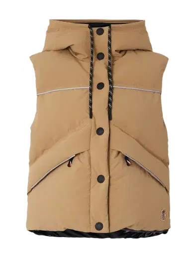 Moncler Grenoble Arolla Hooded Appliquéd Quilted Shell Down Vest | Thumbnail 1 Moncler Grenoble Arolla Hooded Appliquéd Quilted Shell Down Vest | Thumbnail 1