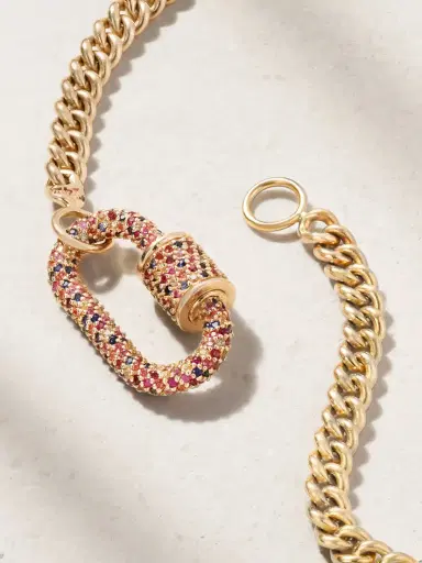 Marla Aaron Allstone Lock 14-karat Gold Sapphire Necklace | Thumbnail 3 Marla Aaron Allstone Lock 14-karat Gold Sapphire Necklace | Thumbnail 3
