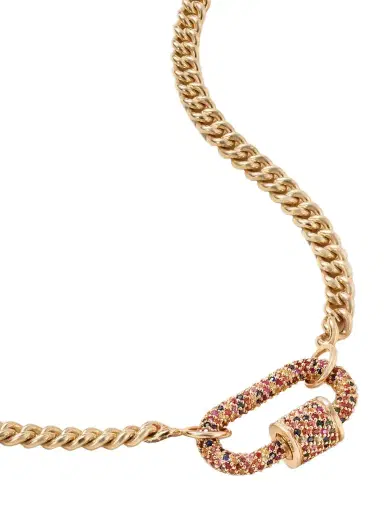 Marla Aaron Allstone Lock 14-karat Gold Sapphire Necklace | Thumbnail 1 Marla Aaron Allstone Lock 14-karat Gold Sapphire Necklace | Thumbnail 1