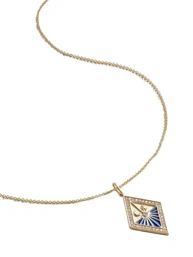 Sydney Evan Sundial 14-karat Gold, Enamel And Diamond Necklace | Thumbnail 1 Sydney Evan Sundial 14-karat Gold, Enamel And Diamond Necklace | Thumbnail 1